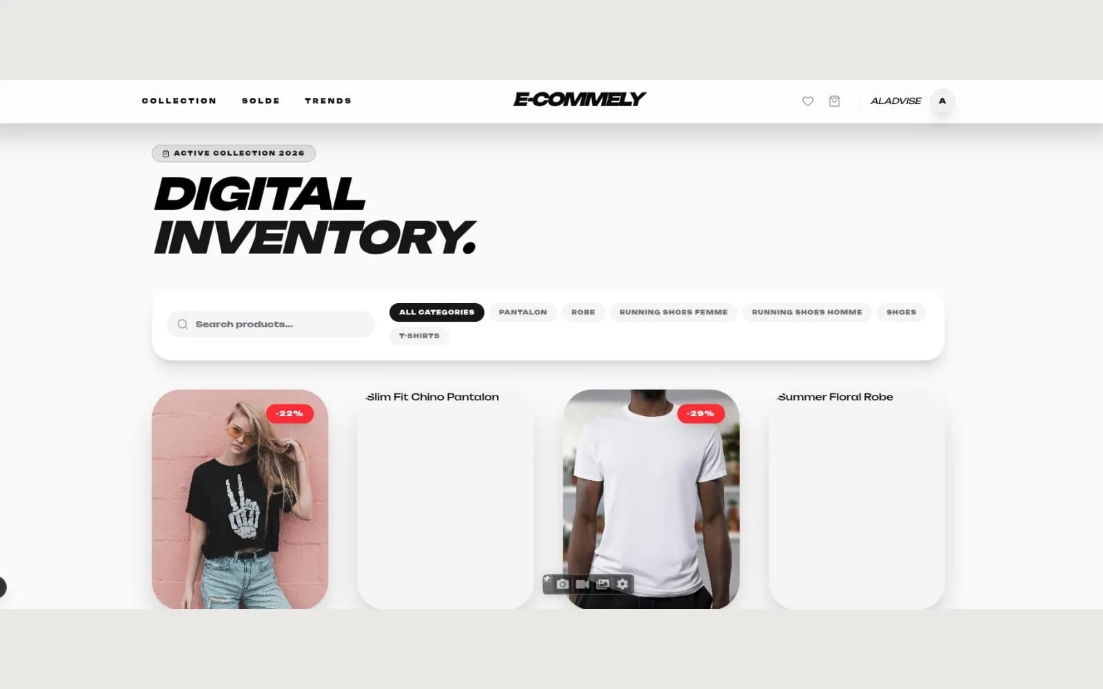 Ecommely — Catalogue et filtres